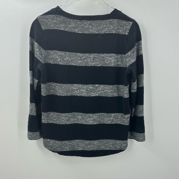 *J Crew Gray and Black Striped Sweater Top Womens XS - Picture 3 of 4